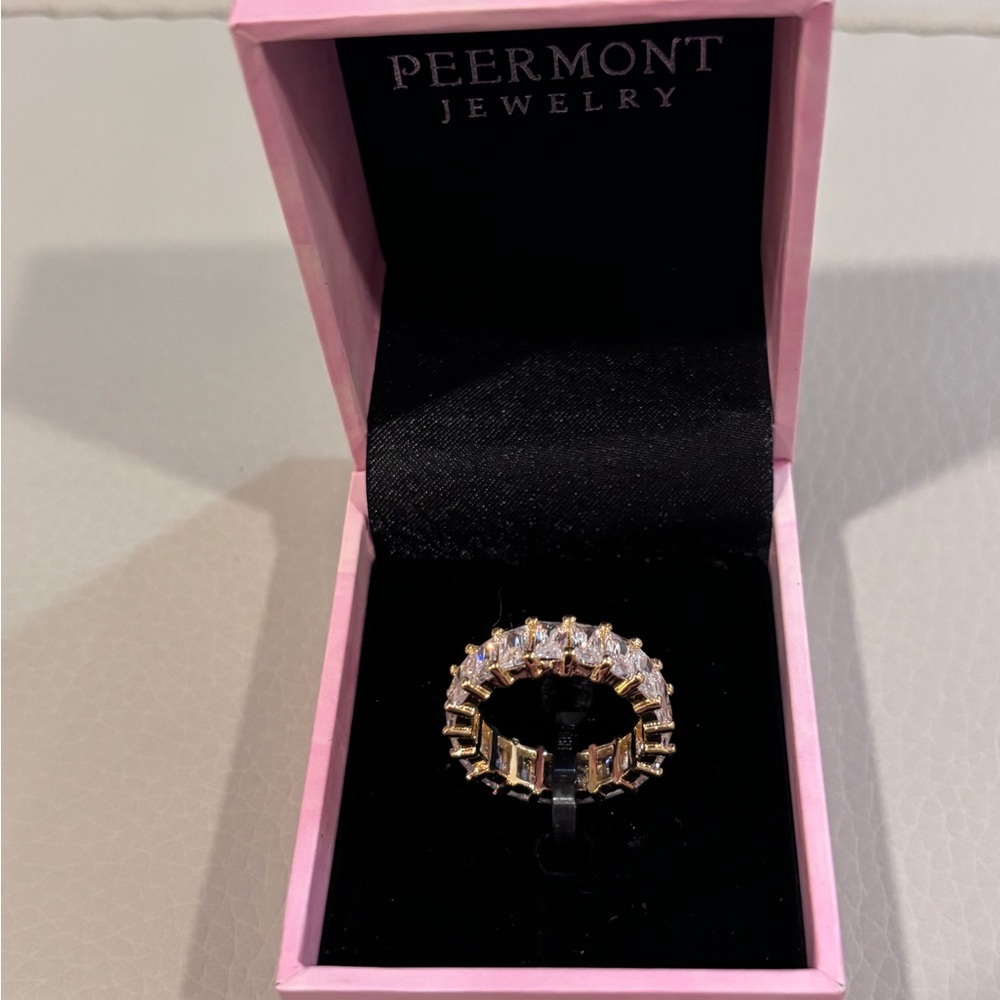 Emerald Cut Eternity Band Ring Cubic Zirconia Size 6